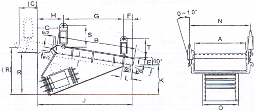 XJG、XJGF慣性共振式給料機外形尺寸圖